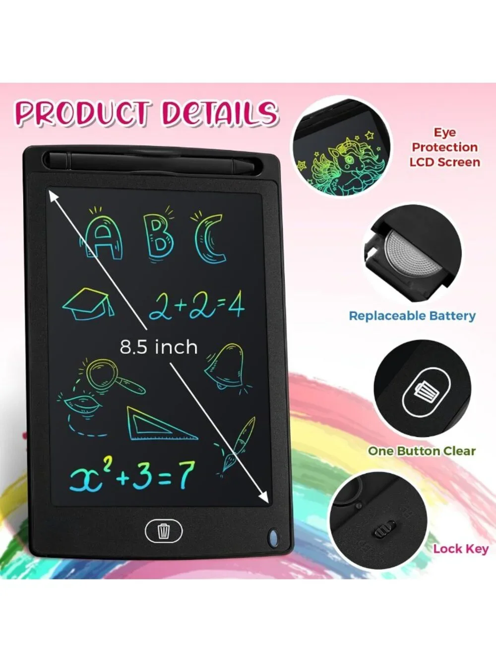 20 Pack LCD Writing Tablets for Kids - Colorful Doodle Boards, Reusable Learning